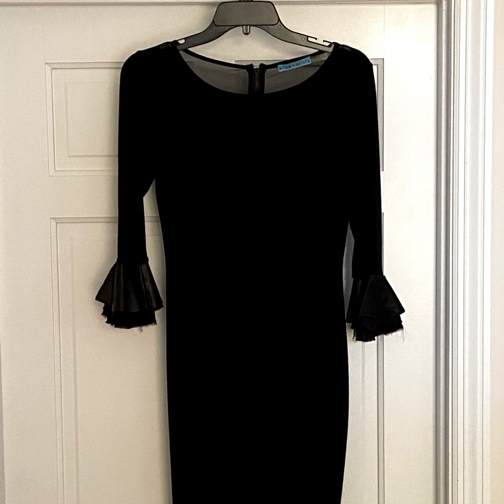 Alice + Olivia black midi dress